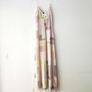 Patrizia Pepe Silk Strap Maxi Dress Blush Cream Pink Size S